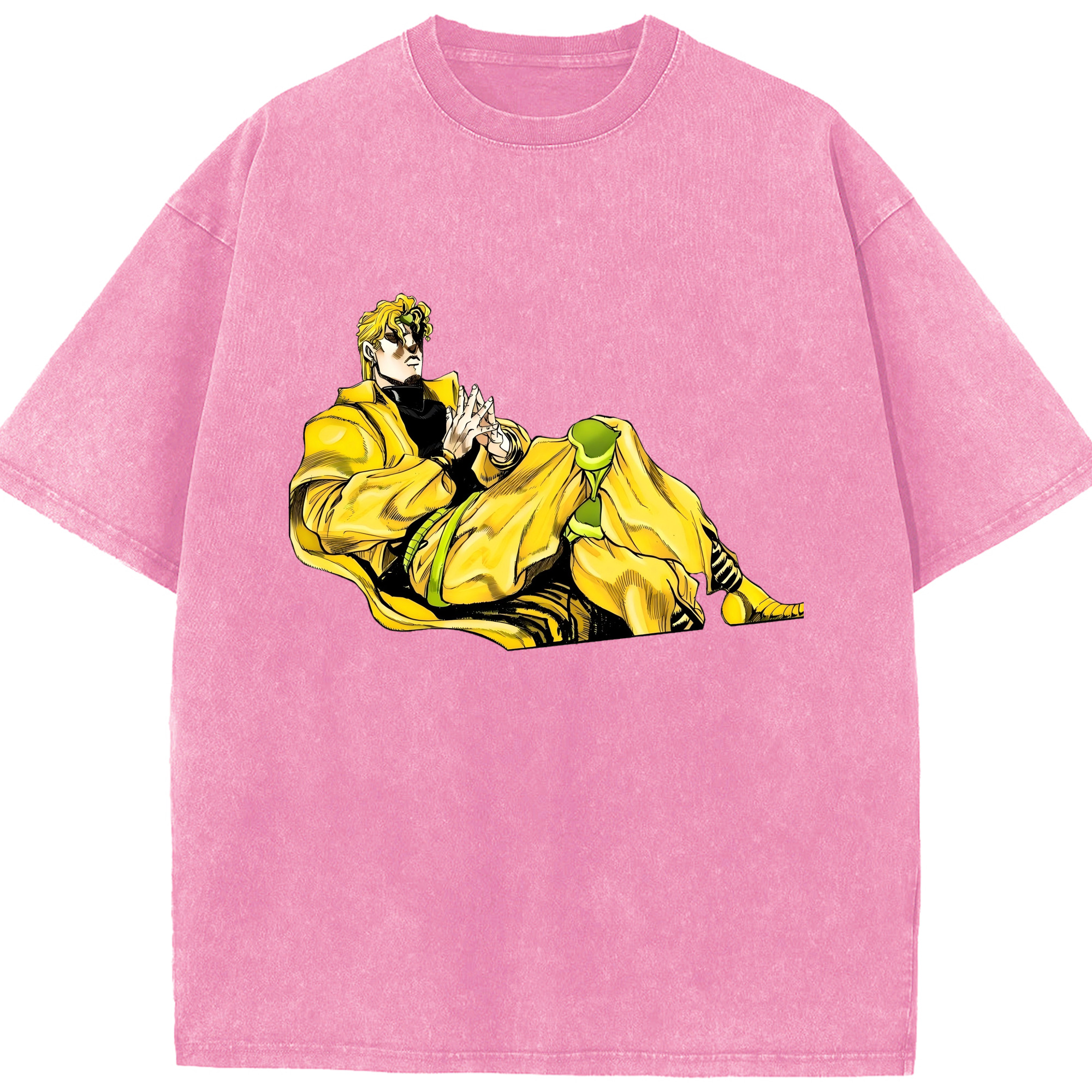 （画像用） ジョジョの奇妙な冒険 ディオ?ブランドー JoJo's Bizarre Adventure Dio Brando 綿100% ヴィンテージ風 半袖Tシャツ（フロントプリント）